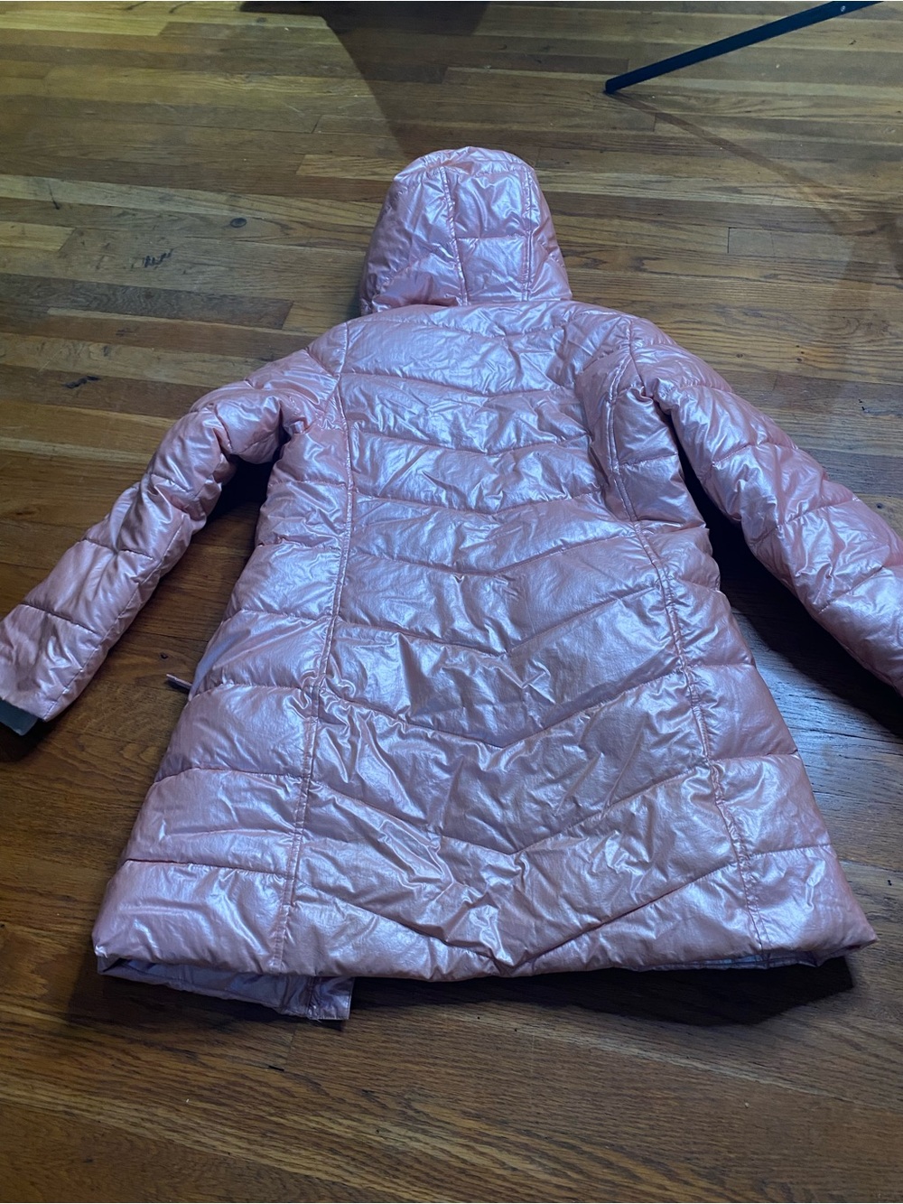 Lands’ End Girls M 10-12 Metallic Pink PrimaLoft Faux Fur Puffer Coat - Picture 8 of 8